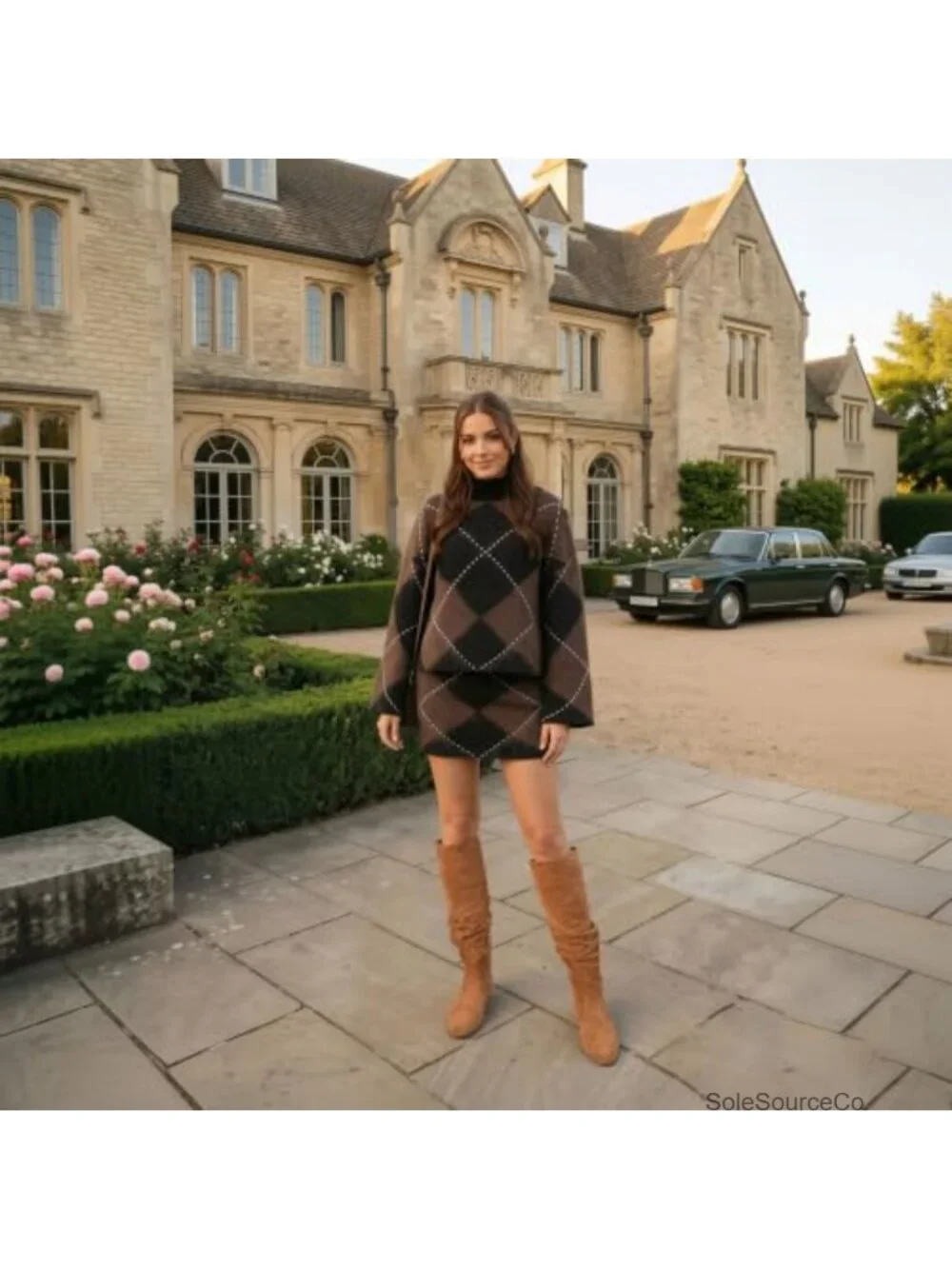 Flat Suede Knee High Boots Slouchy Round Toe Side Zipper